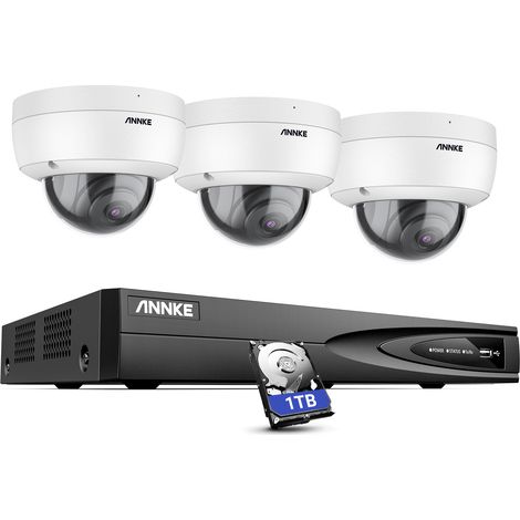 ANNKE 3Camera 8 Channel NVR IP 3K IR Network Camera Security Camera System Audio Record H.265+ Built-in Microphone IP67 Weatherproof CCTV Kit - 1TB HDD (1/5)