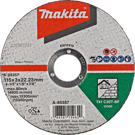 MAKITA A-85357 Cutting discs (Stone) 115mm x 3mm x 22.23mm