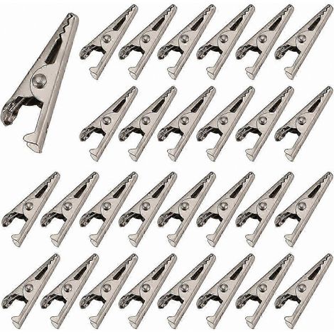 Lot de 100 mini pinces crocodiles, 27 mm, pour projets électriques (1/5)