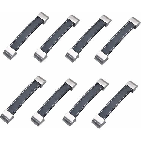 royaluxe - Lot de 8 poignées de porte de tiroir, poignées de porte en PU souple pour porte, placards, valises, 128 mm (1/4)