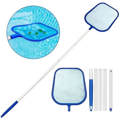 Skimmer-Poolkescher – 1,22 m – Aluminium – Flexibler Griff – Feinmaschengewebe (1/5)
