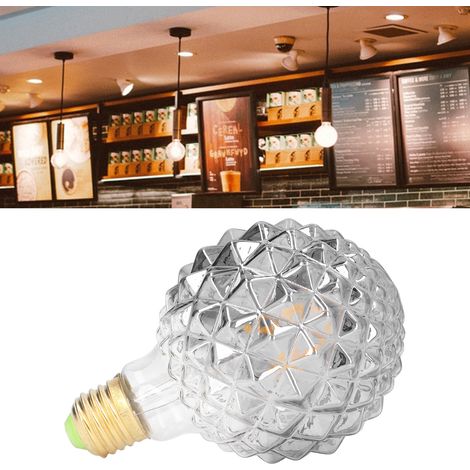 Lampes à filament dur LED style Edison rétro, culot G95 gris électroplaqué, lampe ananas créative, lumière blanc chaud, lampe à filament antique (1/5)