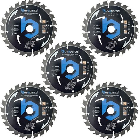 5x BAP Trade Pro Circular Saw Blade 165mm X 20 24 Teeth Carbide Tipped Long Life (1/5)