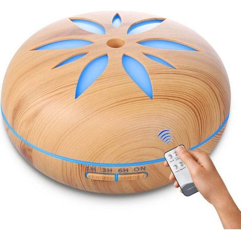 Diffuseur d'Huile Essentielle 550ml, Humidificateur d'air Ultrasonique Brume Arôme Parfum Electrique avec Télécommande 7 Couleurs Changeantes Arrêt Automatique pour Chambre/Salon/SPA/Yoga (1/4)