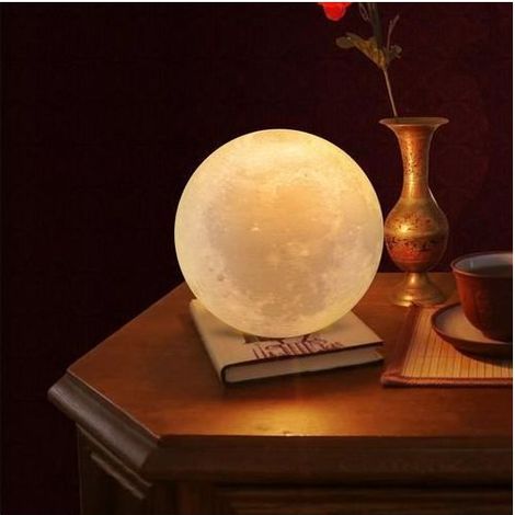 Lampe de Lune 3D 10CM Rechargeable pour Décoration Maison Bureau - Cadeau Noël Nouvel An (1/4)