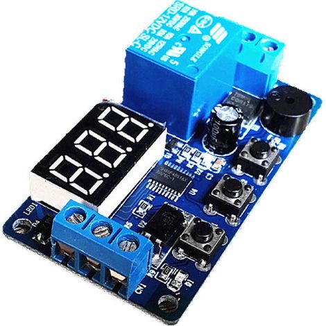 royaluxe -Module de relais de retard DC 12V LED affichage minuterie de retard numérique PLC commutat de contrôle de temps de retard 0.1s à 999mins réglable (1/2)