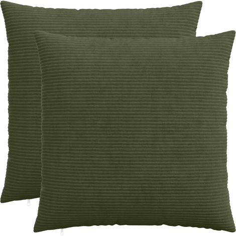 vidaXL Funda de almohada 2 pcs HEERLEN Verde 80 x 80 cm pana (1/5)