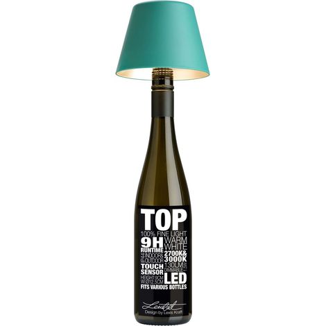Abat-jour à fixer sur bouteille Top 11 cm Turquoise (1/3)