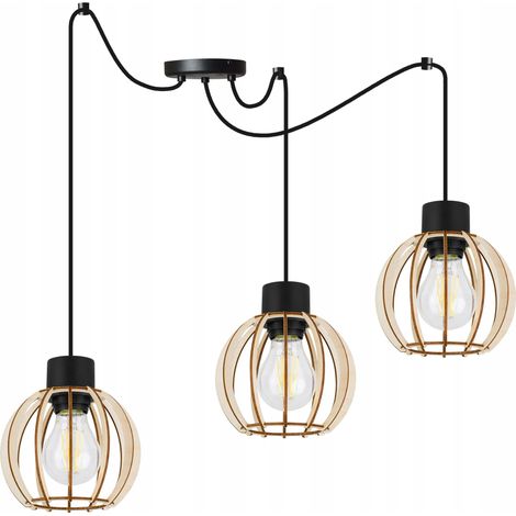 LÁMPARA DE TECHO COLGANTE LED MODERNA DE MADERA (1/5)