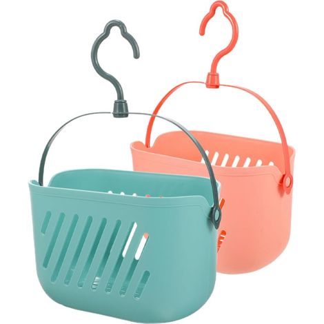 Panier Suspendu de Salle de Bain pour Rangement Pratique 2pcs en Pp Salle de Bain Poignée Facile à Suspendre et Transporter ou Dortoir (1/5)