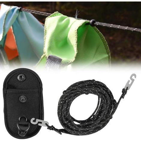 Cette corde à linge de voyage extensible est dotée d'un bord de montage, est extrêmement robuste et antidérapante, ce qui la rend adaptée aux endroits extérieurs tels que les cabanons, les jardins, le (1/5)