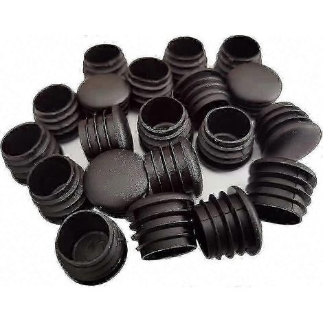 20 Embouts plastiques noirs ronds pour pieds de chaise, bouchon de tube 25mm, capuchon de protection mobilier -TT (1/5)
