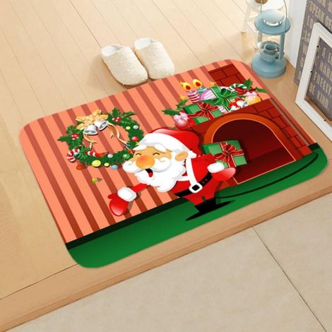 Tapis De Bienvenue De Noël - Tapis D'Entrée Non Glissant En Flanelle - Pour Intérieur Porte D'Entrée Salle De Bain Couloir - 40 X 60 Cm (1/5)