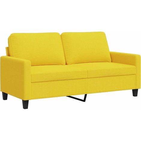 vidaXL 2-Sitzer Sofa Hellgelb 140 cm Stoff