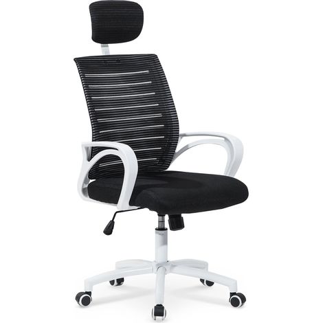 Fauteuil de bureau design noir et blanc Zita (1/3)