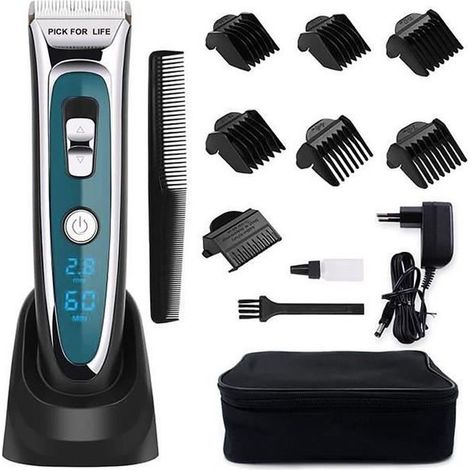 Tondeuse Cheveux Professionnelle Tondeuse Barbe Electrique avec Ecran LCD Sans Fil Rechargeable pour Enfants Adultes Personnes (1/4)