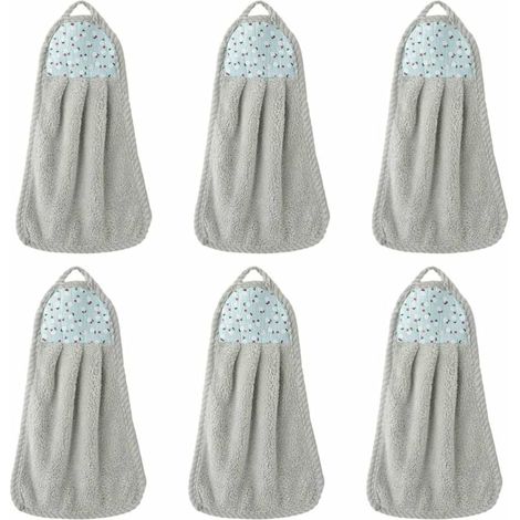 SHINING HOUSE Stück Handtücher zum Aufhängen, Korallenvlies-Handtuch, wasserabsorbierendes Handtuch für Zuhause, Küche, Badezimmer, Grau (1/5)