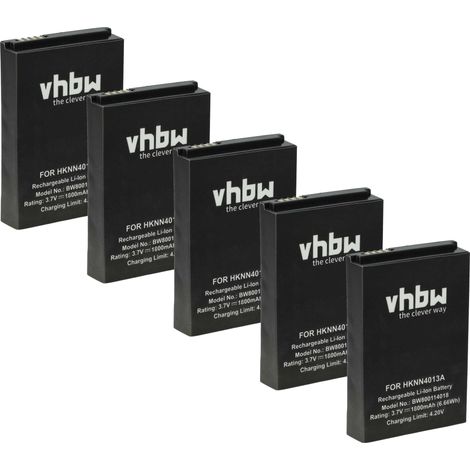 vhbw 5x Battery compatible with Motorola Rival A455 Radio, Walkie-Talkie (1800 mAh, 3.7 V, Li-Ion)