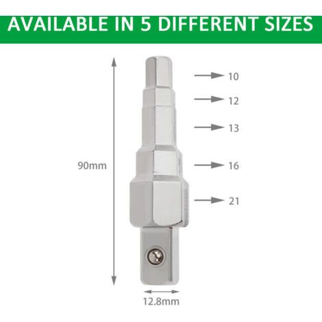 Cliquet pour Radiateur Vannes d'entraînement de 1/2 pouce Clé de Radiateur Étagée à Tête Carrée pour Vannes de Radiateur Domestiques 10-21mm (1/5)