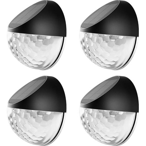 Solar LED Außenwandleuchten IP65 Wasserdicht Warmweißes Licht Wandzaun Garten 4er Set (1/5)