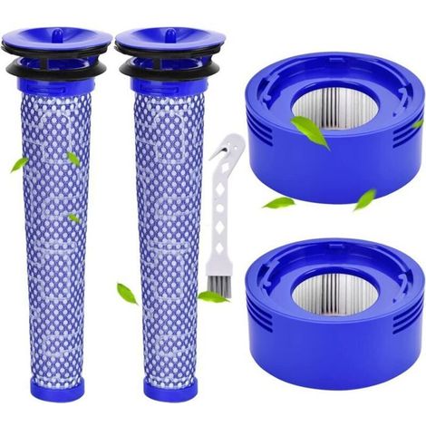 Filtres pour Aspirateur Dyson V7 V8 SV10 SV11, 2 post-filtres HEPA et 2 pré-filtres, remplacez les pièces 965661-01 et 967478-01 (1/4)