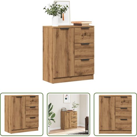 vidaXL Eiche - Sideboard Artisan-Eiche 60x30x70 cm Holzwerkstoff (1/5)