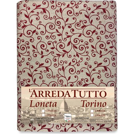 TELO ARREDO copritutto GRAN FOULARD copriletto COPRIDIVANO tessuto DORY ARABESCO ROSSO 2 PIAZZE (1/4)