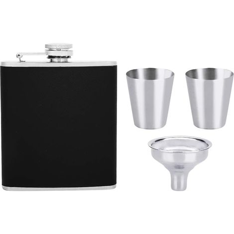6 oz Edelstahlflasche Schraubverschluss Trichter und 2