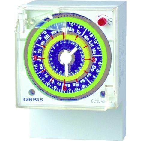 [NEUWERTIG] Orbis Crono Qrd 230 V Aufputz Zeitschaltuhr Hutschiene Schalttafel Analog 250 V/Ac B-Ware