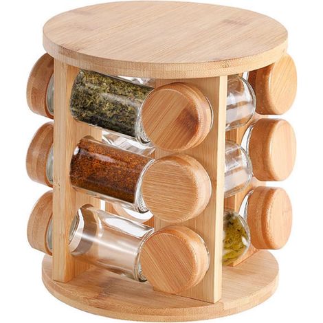 Porte-épices Rotatif Rangement Bocaux Sucre Bois Cuisine Étagère À Condiments,Pour Plan De Travail, Cuisine, Garde-Manger, Placard, Coin Repas, Passionnés De Et Cuisiniers Maison (1/5)
