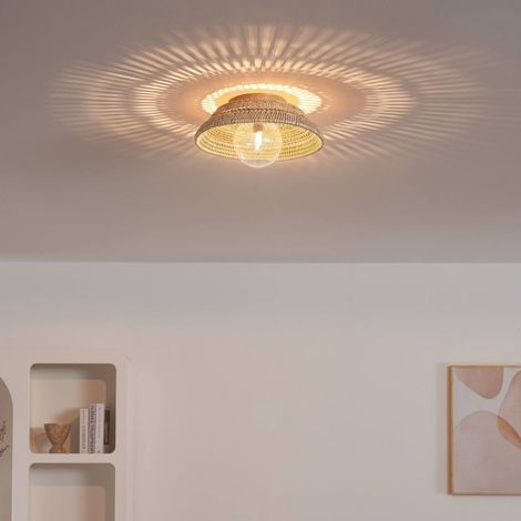 Moderne Wandleuchte oder Deckenleuchte aus Rattan schöne dekorative Reflexionen - Serelina