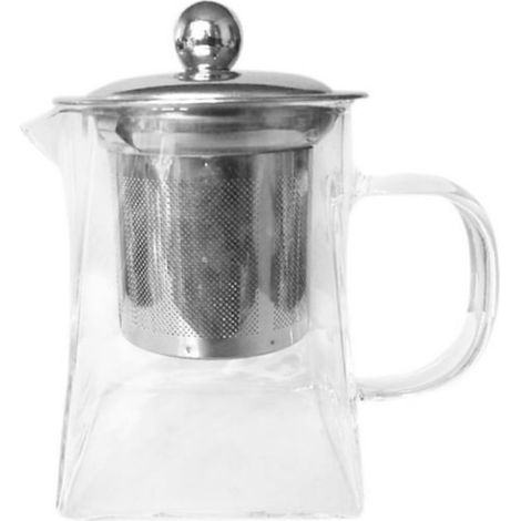 1 Théière,Verre borosilicate,Infuseur amovible,Acier inoxydable,350 ml,Maison,Bureau,Voyage (1/5)