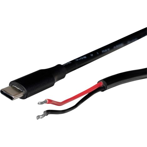Joy-it  Strom-Kabel  [1x USB 2.0 Stecker C - 1x offene Kabelenden] 1 m Schwarz