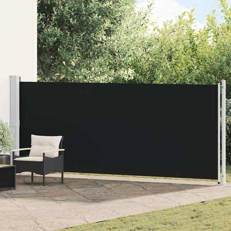 Auvent latéral rétractable de patio - Auvent de jardin Soleil imperméable 600x160 cm Noir BV803654 - BonneVie (1/5)