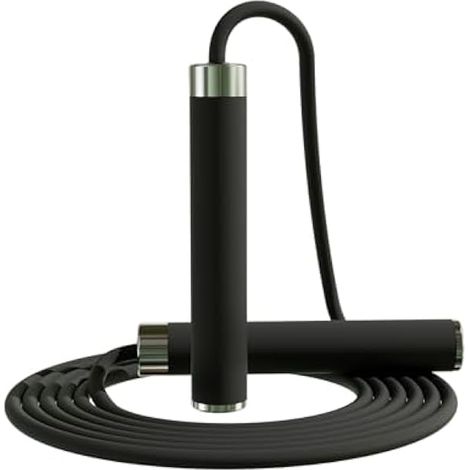Corde à Sauter Réglable - Cordon PVC 5 mm avec Roulements à Billes - Poignées en Alliage et Caoutchouc Antidérapant - Pour Entraînement Maison École Salle de Sport (1/5)