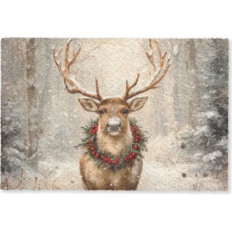 ZERBINO Natale - Renna - Inverno - Ghirlanda 60x40 cm (1/5)