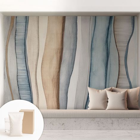 Papier peint intissé décoratif avec motifs pour salon et chambre a motif - Colle incluse gratuite Rayures abstraites 208x146 cm (1/5)