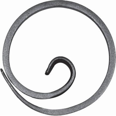 Cercle escargot non soudé - Diamètre 110mm fer plat de 14x6mm - Fer forgé - À souder - DECO FER FORGE (1/5)