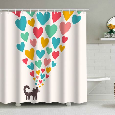 180 x 180 cm Duschvorhang mit lustigem Tiermuster, wasserdicht, inklusive 12 Haken, geeignet für Erwachsene und Kinder, Badezimmerdekorationsaccessoire.
