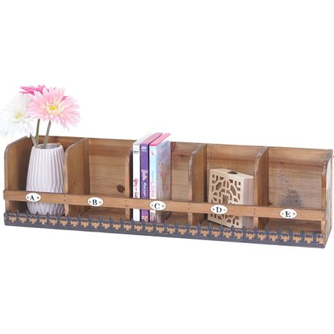 Étagère murale HWC-A43, étagère à suspendre, bois massif de sapin, vintage, shabby 71x18x16cm