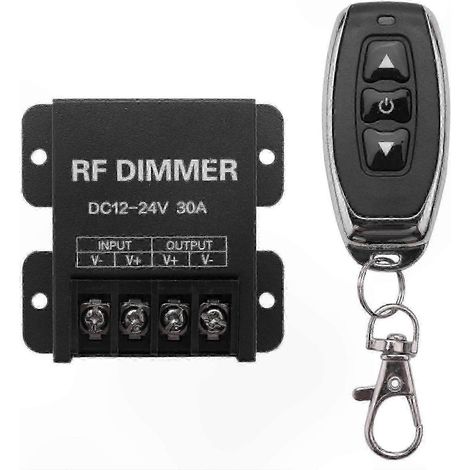 Contrôleur de variateur LED sans fil pour rubans LED 5050, 12-24 V 30 A 360-720 W, télécommande RF avec 3 niveaux de luminosité (1/5)