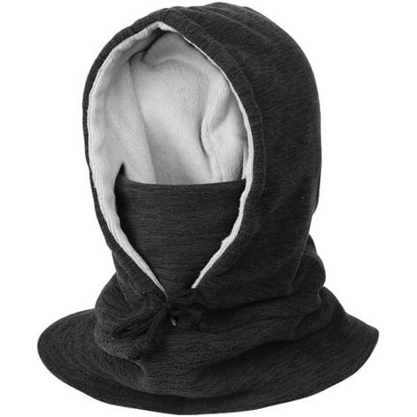 Cagoule d'hiver en polaire épaisse avec capuche, cagoule masque facial d'hiver chaud en peluche casquette en velours pour la neige, le ski, le cyclisme, masque complet pour adultes hommes (1/4)