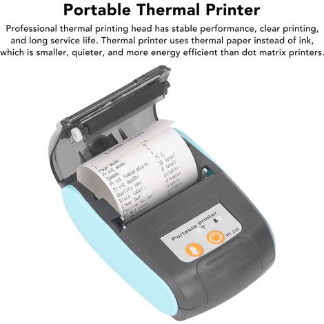 Tragbarer 58-mm-Bluetooth-Thermodrucker mit Deckel für Bekleidungsgeschäfte, DC 7,4 V