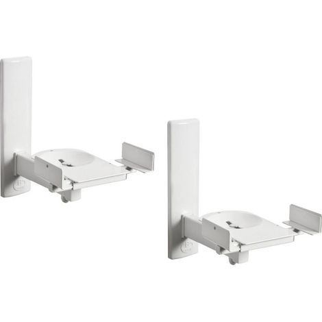 B-Tech BT77 Supporto a muro per altoparlante Inclinabile, Girevole Distanza dalla parete (max.): 27.3 cm Bianco 1 Paio/ (1/5)