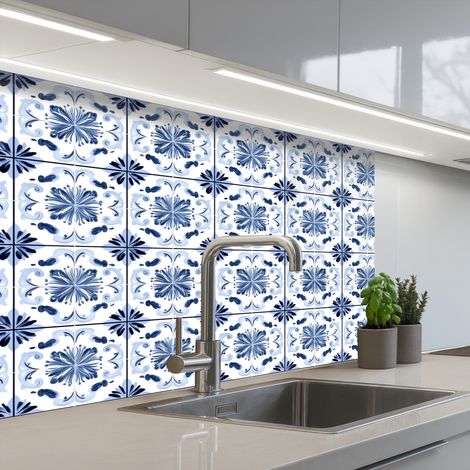 SALPICADEROS DE COCINA Patrón - Azulejos - Azul 80x60 (1/5)