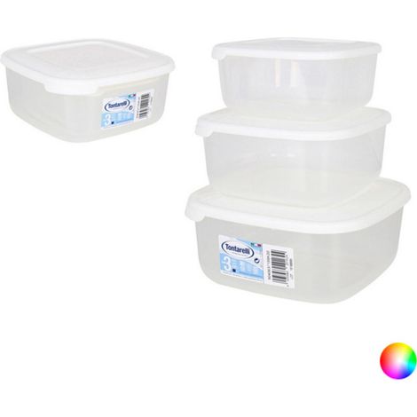 CONTENITORE QUADRO IN PLASTICA SET 'FRIGO BOX' acqua trasparente TONTARELLI (1/3)