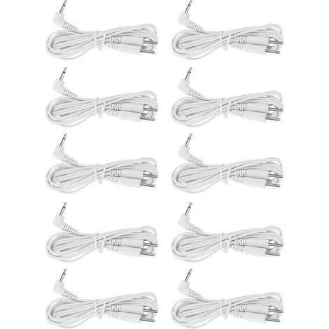 10 câbles d'électrodes TENS 2.5mm, 1.2m pour appareil de rééducation, pack de 10 (1/5)