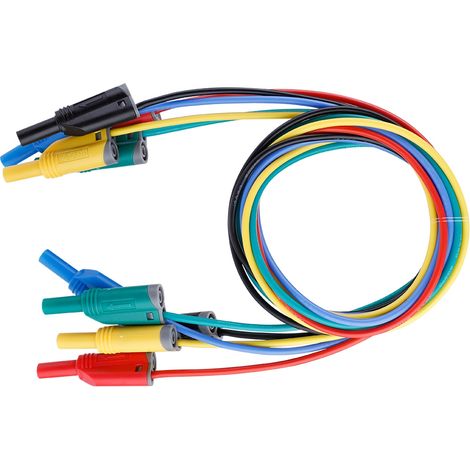 5 Stück P1050-1 4mm Bananenstecker Sicherheits-Silikonkabel-Stapelprüfleitungen 14AWG für Multimeter (1/5)