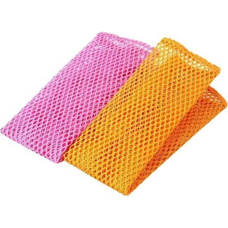 Torchons - Lot de 2 - Torchons - Chiffons de nettoyage - Polyester - Tampons à récurer - Chiffons ménagers - Usage domestique - Réutilisables - Multifonctionnels - Conviennent pour la Cuisine, l'évier (1/5)