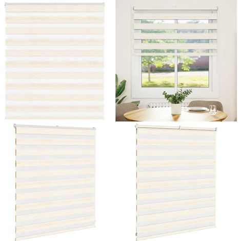 vidaXL Zebrarollo Marmorbeige 135x100cm Stoffbreite 130,9 cm Polyester (1/5)